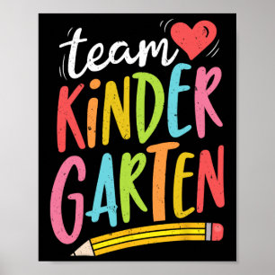 Kindergarten Teacher Student Fun Back To School Gi Poster