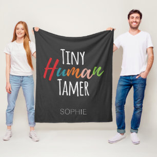 Kindergarten Teacher Tiny Human Tamer Personalised Fleece Blanket