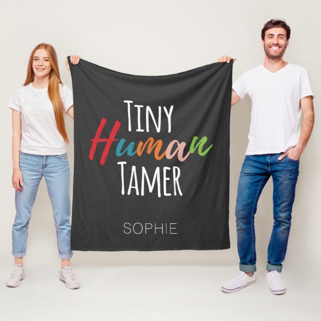 Kindergarten Teacher Tiny Human Tamer Personalised Fleece Blanket (In Situ)