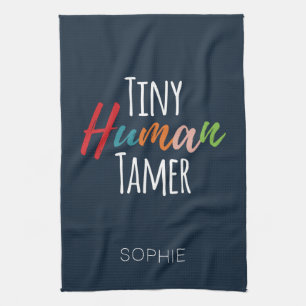 Kindergarten Teacher Tiny Human Tamer Personalised Tea Towel