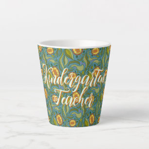 Kindergarten Teacher Turtles in Leaves Latte Mug