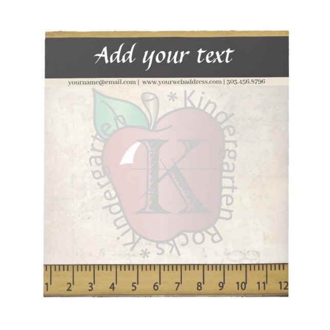 Kindergarten Teacher's Vintage Style Notepad (Front)