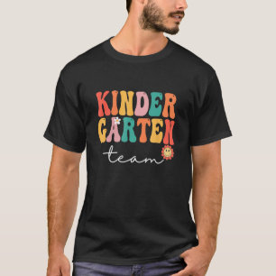 Kindergarten Team Retro Groovy Vintage First Day O T-Shirt