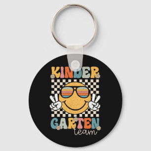 Kindergarten Team Retro Vintage Back To School Smi Key Ring