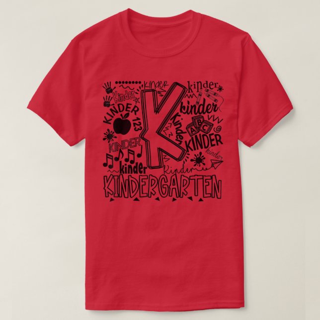 Kindergarten Typography Back To School Gift T-Shir T-Shirt (Design Front)