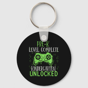 Kindergarten Unlocked Gamer Boy School Pre-k Level Key Ring