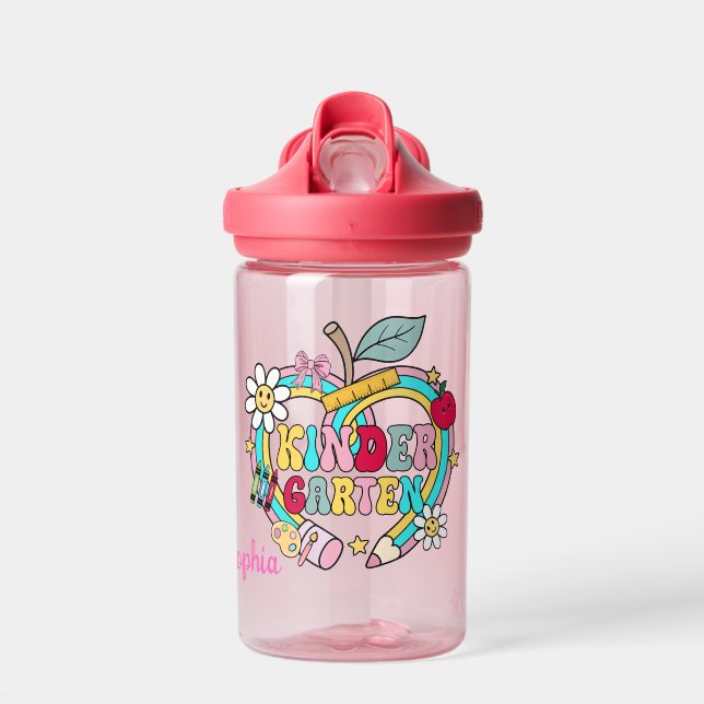 Kindergarten Vibes: A Burst of Schoolyard Fun Water Bottle (Front)