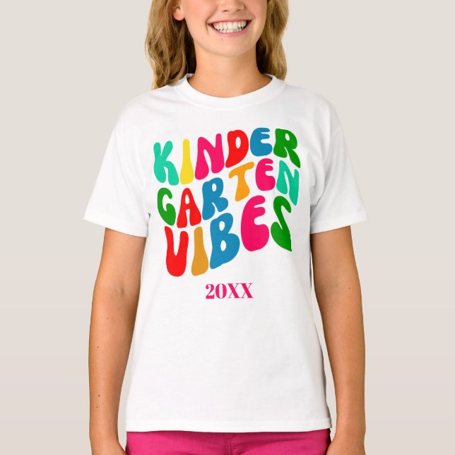 Kindergarten Vibes Back To School T-Shirt (Front)