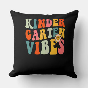 Kindergarten Vibes Kinder Teacher Women Bach to Sc Cushion