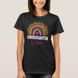 Kindergarten Vibes Rainbow Leopard Teacher Back To T-Shirt