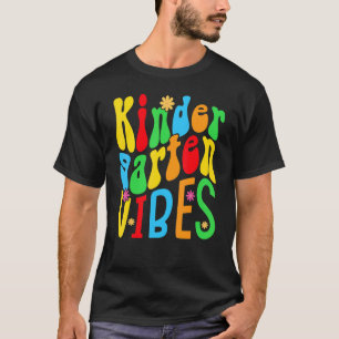 Kindergarten Vibes Retro Teacher Women Kids Back T T-Shirt