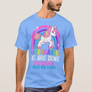 Kindergarten We Are Done 2nd Grade Unicorn Graduat T-Shirt
