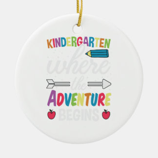 Kindergarten Where The Adventure Begins Ceramic Tree Decoration