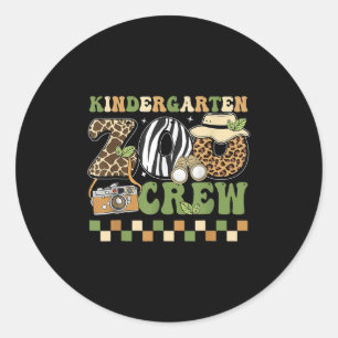 Kindergarten Zoo Crew Back To School Field Zoo Tri Classic Round Sticker