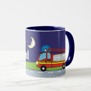 Kindertasse - Feuerwehr Nacht   personalisierbare Mug