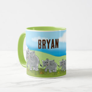 Kindertasse Niedliche Elefanten - Afrika Savanne   Mug