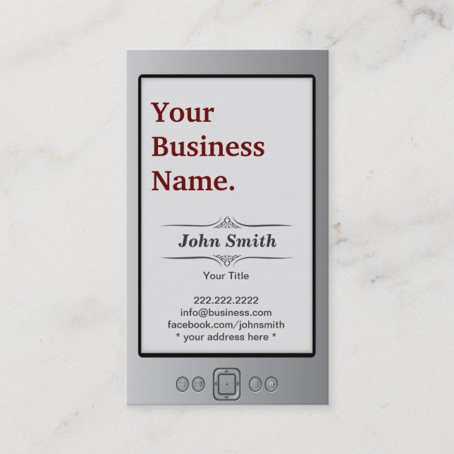 Kindle Book Style Business Card (Front)