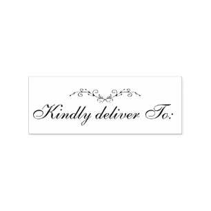 kindly deliver to   botanical wreath rubber stamp