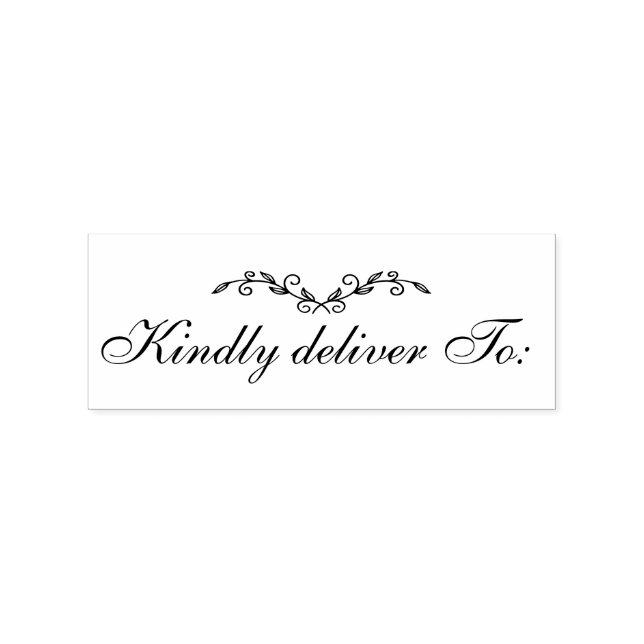 kindly deliver to | botanical wreath rubber stamp (Imprint)