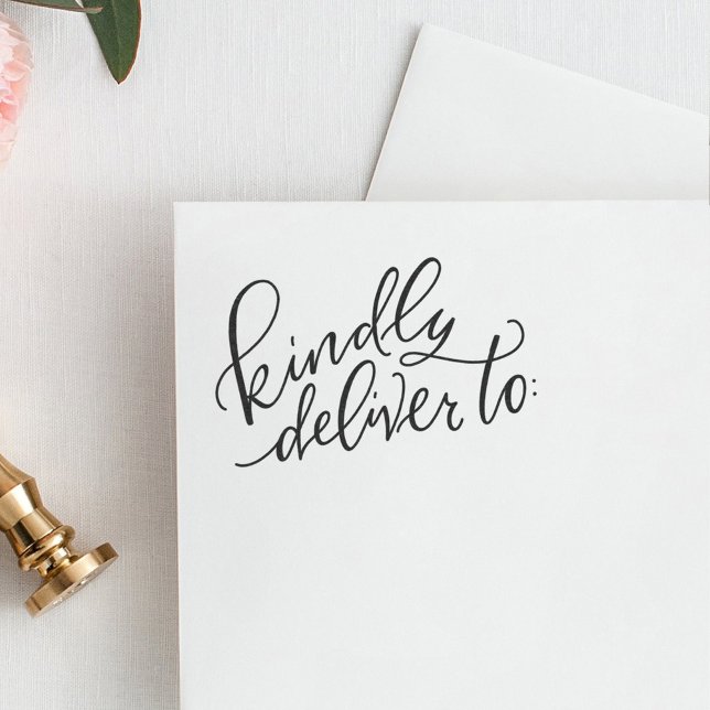 Kindly Deliver To Hand Lettered Self Inking Stamp (Creator Uploaded)