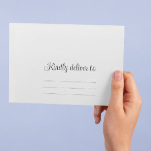 Kindly Deliver to Script Wedding Return Address Envelope