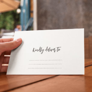 Kindly Deliver to Script Wedding Return Address Envelope