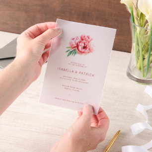 Kindly Join Us for the Vintage Floral Pink Vellum Invitations