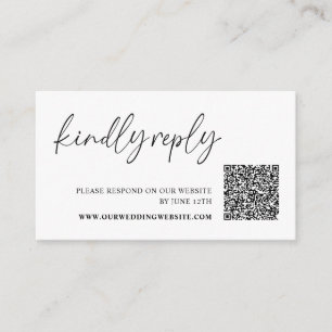 Kindly Reply Minimalist Wedding RSVP Enclosure Card