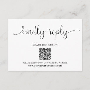 Kindly Reply Minimalist Wedding RSVP Enclosure Card