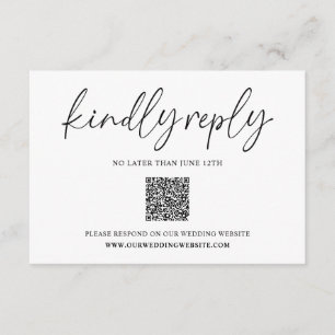 Kindly Reply Minimalist Wedding RSVP Enclosure Card