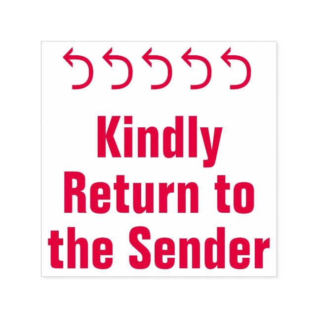"Kindly Return to the Sender" + Arrow Rubber Stamp (Design)