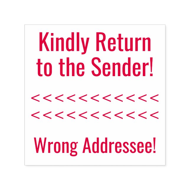 "Kindly Return to the Sender!" Rubber Stamp (Design)