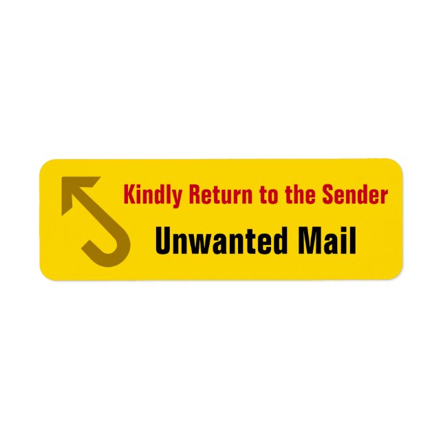 "Kindly Return to the Sender", "Unwanted Mail" (Front)