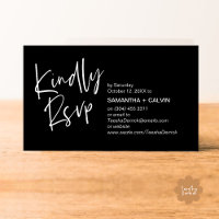 Kindly RSVP Modern Minimalist Wedding Invitation