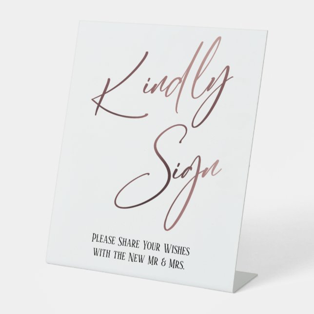 Kindly Sign Rose Gold Handwriting Simple (Front)