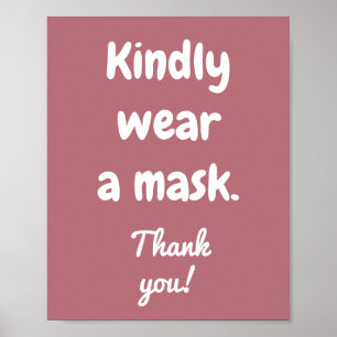 Kindly Wear a Mask Poster