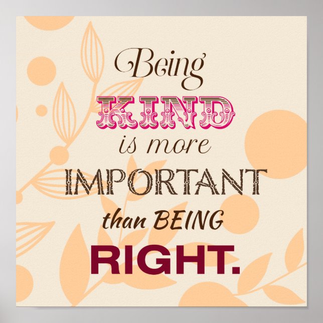 Kindness and Forgiveness Inspirational Quotes Poster (Front)