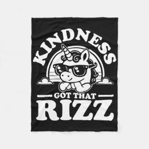 Kindness Anti Bullying Week Unicorn Got Rizz Stick Fleece Blanket