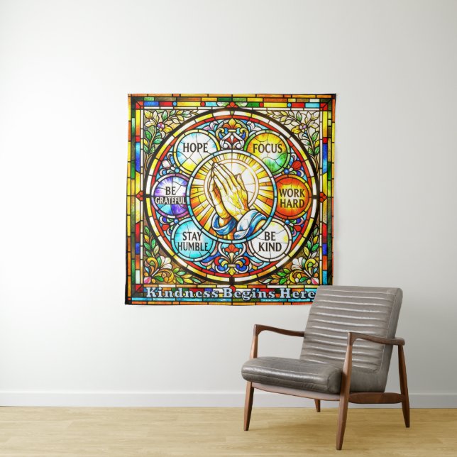 Kindness Begins Here Tapestry (In Situ)