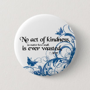 kindness butterfly swirl 6 cm round badge