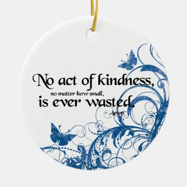 kindness butterfly swirl ceramic tree decoration (Front)