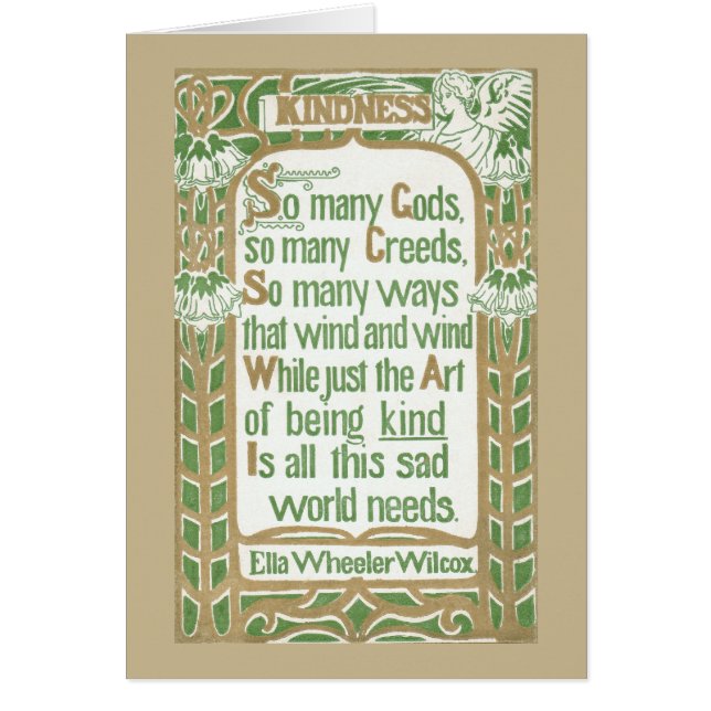 Kindness by Ella Wheeler Wilcox - tan border (Front)