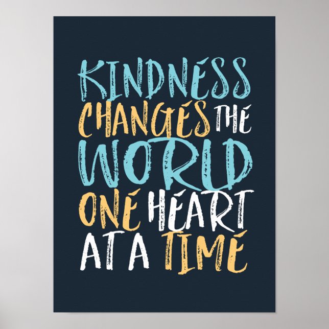 Kindness Change The World Inspirational Quote Poster (Front)