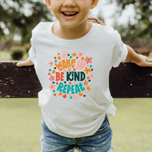 Kindness Colourful Floral Typography Design T-Shirt