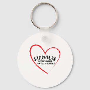 Kindness Comes With Words Actions Design Sticker Key Ring