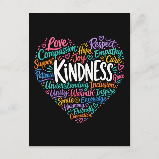 Kindness compassion empathy and respect postcard (Front)