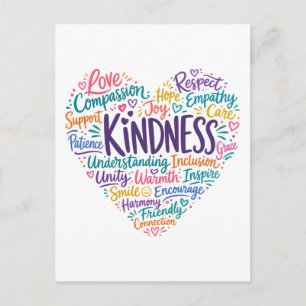 Kindness compassion empathy and respect postcard