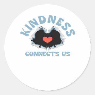 Kindness Connects Us Classic Classic Round Sticker