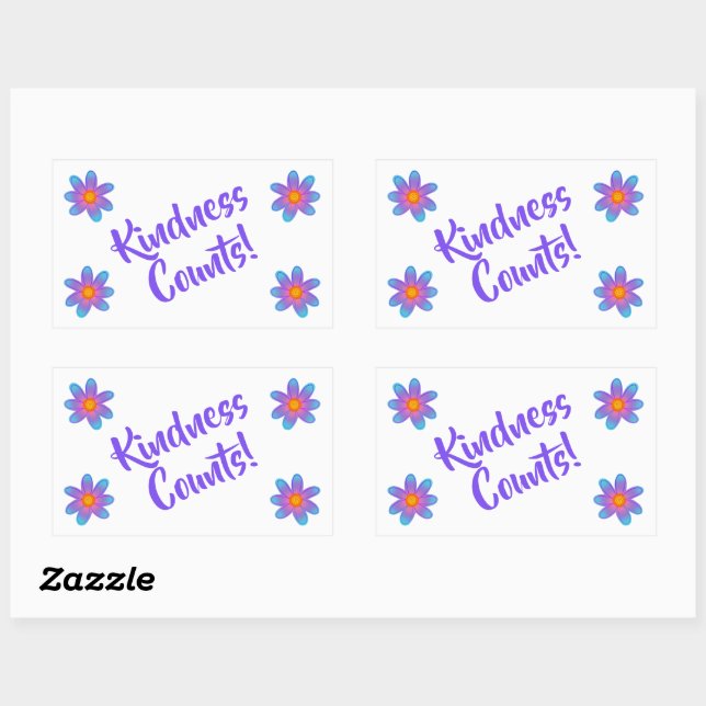 Kindness Counts Floral Rectangular Sticker (Sheet)