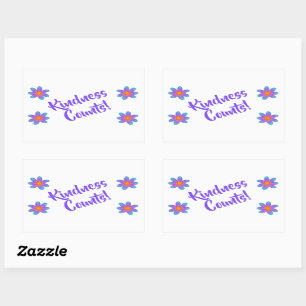 Kindness Counts Floral Rectangular Sticker